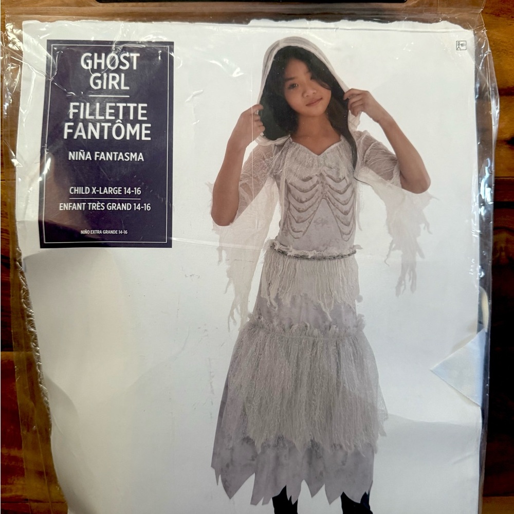 Ghost Girl Costume 👻 Kids XL 14–16 NWT